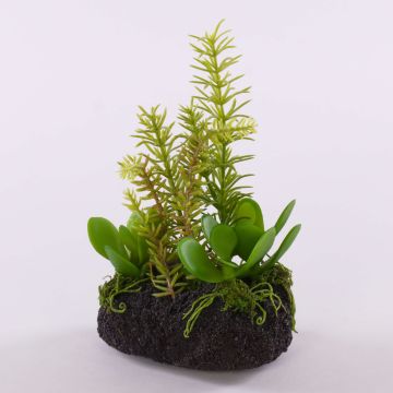 Artificial succulent arrangement BAMBI in soil ball, green, 8"/19cm Artificial succulent arrangement BAMBI in soil ball, green, 8"/19cm