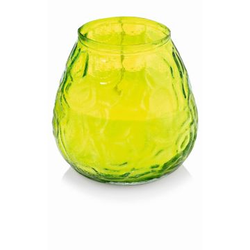 Candle holder MAYELA with wax, apple green, 4.1"/10,5cm, Ø4"/10cm, 48h