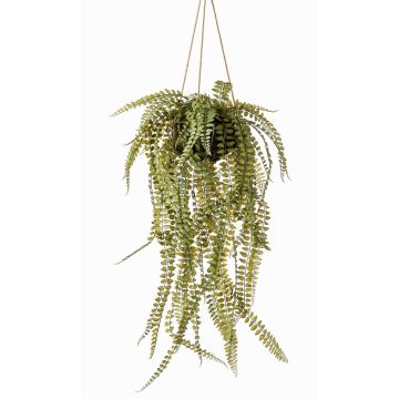 Artificial Hanging basket with maidenhair fern SAMIEL, green, 3ft/95cm, Ø 22"/55cm