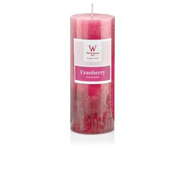 Pillar candle ASTRID with fragrance, Cool Cranberry, pink, 5.1"/13cm, Ø2.7"/6,8cm, 60h