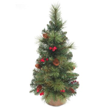 Artificial Christmas tree BUCHAREST, jute bag, decorated, 18"/45cm, Ø 10"/25cm Artificial Christmas tree BUCHAREST, jute bag, decorated, 18"/45cm, Ø 10"/25cm