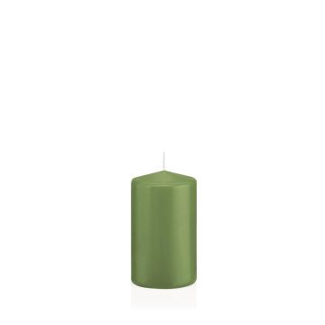 MAEVA pillar candle, pastel green, 8cm, Ø5cm, 18h – Made in Germany