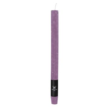 Candle AURORA for candlestick, mauve, 11"/27cm, Ø0.9"/2,2cm, 10h - Made in Germany