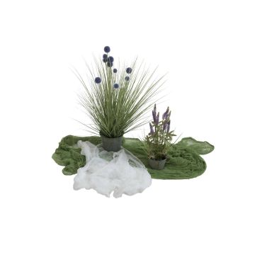 Halloween decoration: ZELENA decorative fabric strips, fine-mesh, white, 165x400cm