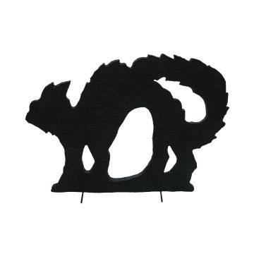 Halloween decoration: SPOOKY CAT cat silhouette, black, 43cm