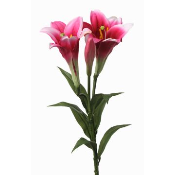 Artificial easter lily ERISA, fuchsia, 30"/75cm, Ø3.1"-4.3"/8-11cm
