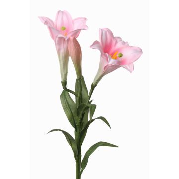 Artificial easter lily ERISA, pink, 30"/75cm, Ø3.1"-4.3"/8-11cm