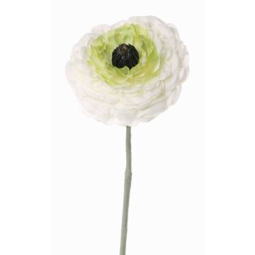 Fake ranunculus ALIMA, cream-green, 14"/35cm, Ø3.1"/8cm