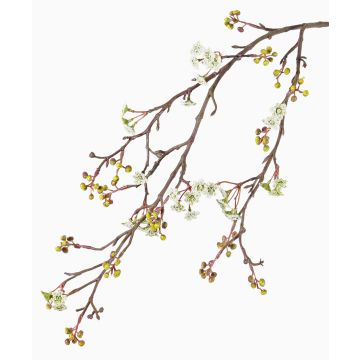 Silk Maple branch TABIO, with flowers, white-green, 37"/95cm Silk Maple branch TABIO, with flowers, white-green, 37"/95cm