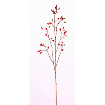 Artificial Dog rose spray EDITH, with fruits, red, 4ft/110cm Artificial Dog rose spray EDITH, with fruits, red, 4ft/110cm