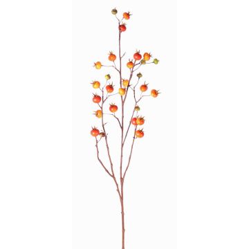 Artificial Wild rose spray GERDA, with fruits, orange, 4ft/110cm Artificial Wild rose spray GERDA, with fruits, orange, 4ft/110cm