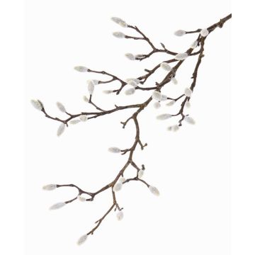 Artificial magnolia spray KOTORI, white, grey, 30"/75cm, Ø0.2"-0.4"/0.5-1cm Artificial magnolia spray KOTORI, white, grey, 30"/75cm, Ø0.2"-0.4"/0.5-1cm
