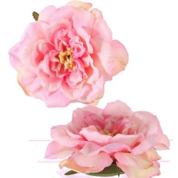 Fake rose blossom SASKIA, floating, pink, 2"/5cm, Ø6"/15cm Fake rose blossom SASKIA, floating, pink, 2"/5cm, Ø6"/15cm