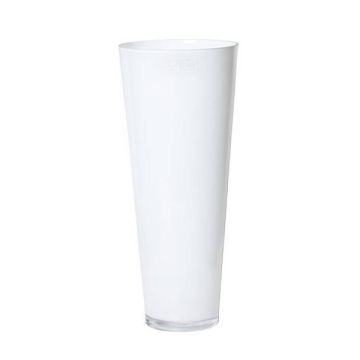 Decorative vase ANNA OCEAN, conical shape, glass, white, 17"/43cm, Ø7"/18cm