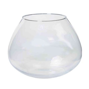 Decorative glass bellied JOY, clear, 10"/25cm, Ø13"/32cm