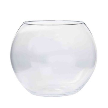 Glass vase TOBI OCEAN, ball, clear, 9"/24cm, Ø10"/26cm