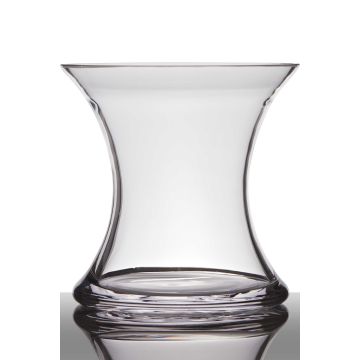 Glass vase hourglass shape LIZET, clear, 6"/15cm, Ø6"/15cm