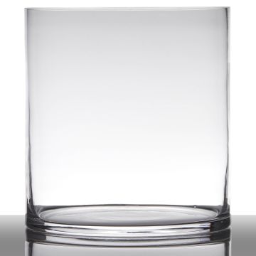 Cylindrical candle glass SANSA EARTH, transparent, 12"/30cm, Ø10"/25cm