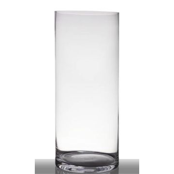 Cylindrical flower vase SANSA EARTH, glass, clear, 24"/60cm, Ø10"/25cm