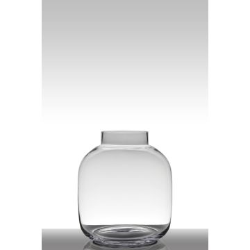 Glass vase round GEORGIA EARTH, clear, 11"/29cm, Ø10"/26cm