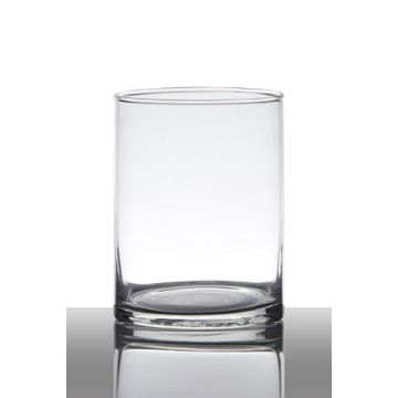 Glass vase SANYA EARTH, cylinder, clear, 8"/20cm, Ø4.7"/12cm
