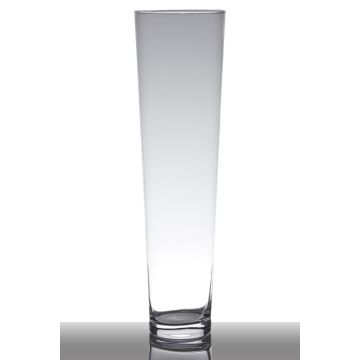 Glass vase AMNA EARTH, conical, clear, 20"/50cm, Ø5.5"/14cm