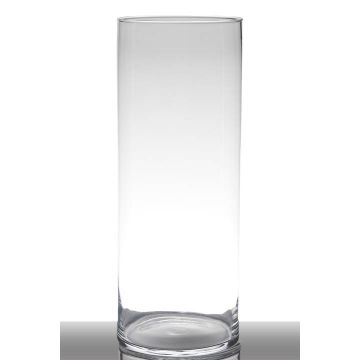 Cylindrical flower vase SANYA EARTH, glass, clear, 20"/50cm, Ø7.5"/19cm