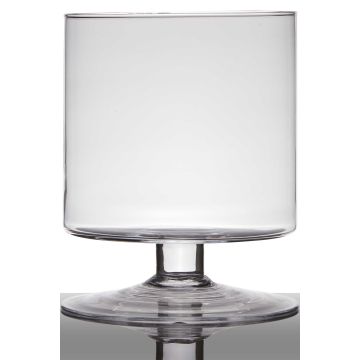 Glass lantern with pedestal LILIAN, transparent, 9"/24cm, Ø7.5"/19cm