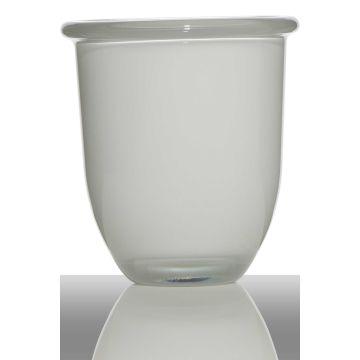 Cachepot made of glass FYNN, white, 6.7"/17cm, Ø6.1"/15,5cm Cachepot made of glass FYNN, white, 6.7"/17cm, Ø6.1"/15,5cm
