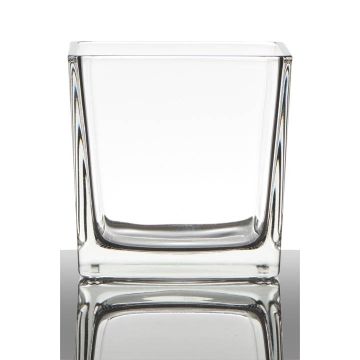 Planter made of glass KIM EARTH, clear, 4.7"x4.7"x4.7"/12x12x12cm