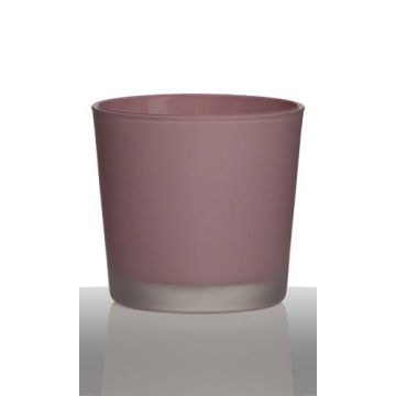 Plant pot made of glass ALENA FROST, dusky pink matt, 4.3"/11cm, Ø4.5"/11,5cm