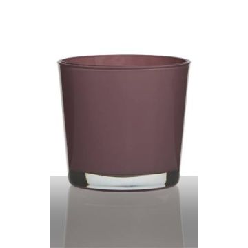 Plant pot made of glass ALENA, dusky pink, 4.3"/11cm, Ø4.5"/11,5cm