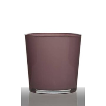 Plant pot made of glass ALENA, dusky pink, 7.5"/19cm, Ø7.5"/19cm
