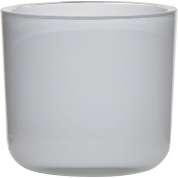 Candle holder made of glass NICK, white, 5.1"/13cm, Ø5.5"/14cm