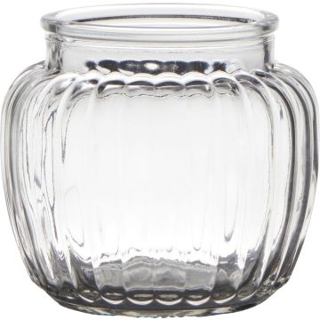 Glass with vertical stripes NOLAN, clear, 4.1"/10,5cm, Ø4.5"/11,5cm