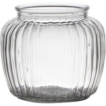 Glass with vertical stripes NOLAN, clear, 5"/13cm, Ø6"/15cm