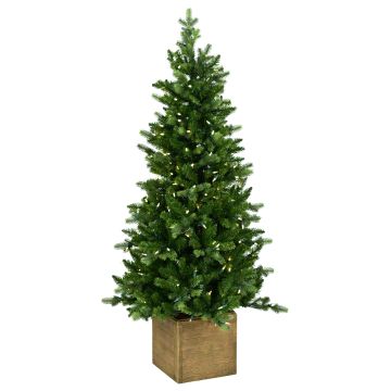 Fake Christmas tree OMAHA SPEED DELUXE, wooden pot, LEDs, 4ft/135cm, Ø26"/65cm Fake Christmas tree OMAHA SPEED DELUXE, wooden pot, LEDs, 4ft/135cm, Ø26"/65cm