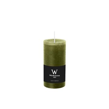 Block candle for lantern AURORA, olive green, 4.7"/12cm, Ø2.3"/5,8cm, 42h - Made in Germany Block candle for lantern AURORA, olive green, 4.7"/12cm, Ø2.3"/5,8cm, 42h - Made in Germany