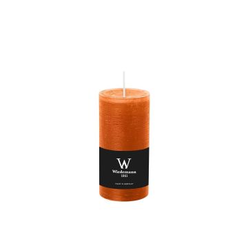 Block candle for lantern AURORA, orange, 4.7"/12cm, Ø2.3"/5,8cm, 42h - Made in Germany