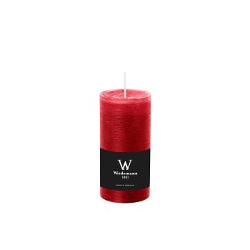 Block candle for lantern AURORA, ruby red, 4.7"/12cm, Ø2.3"/5,8cm, 42h - Made in Germany