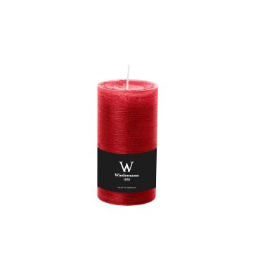 Block candle for lantern AURORA, ruby red, 5"/13cm, Ø2.7"/6,8cm, 54h - Made in Germany
