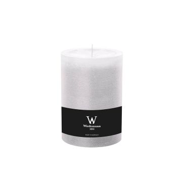 Block candle for lantern AURORA, white, 5.5"/14cm, Ø3.9"/10cm, 100h - Made in Germany