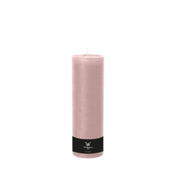 Block candle for lantern AURORA, light pink, 12"/30cm, Ø4"/10cm, 200h - Made in Germany