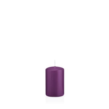 Lantern candle MAEVA, pillar, violet, 3.1"/8cm, Ø2"/5cm, 18h - Made in Germany
