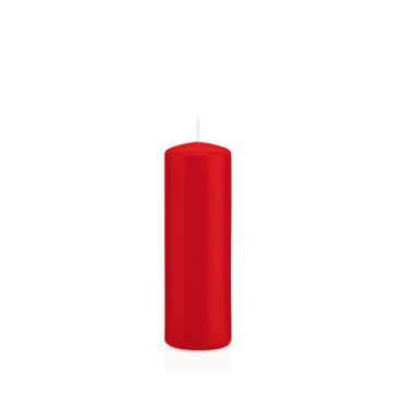 Lantern candle MAEVA, pillar, red, 6"/15cm, Ø2"/5cm, 37h - Made in Germany
