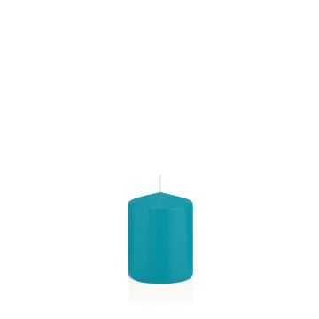 Lantern candle MAEVA, pillar, azure blue, 3.1"/8cm, Ø2.4"/6cm, 29h - Made in Germany