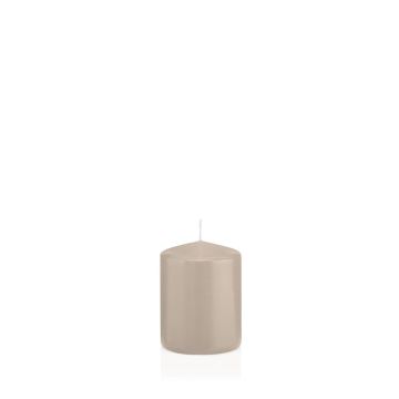 Lantern candle MAEVA, pillar, beige, 3.1"/8cm, Ø2.4"/6cm, 29h - Made in Germany