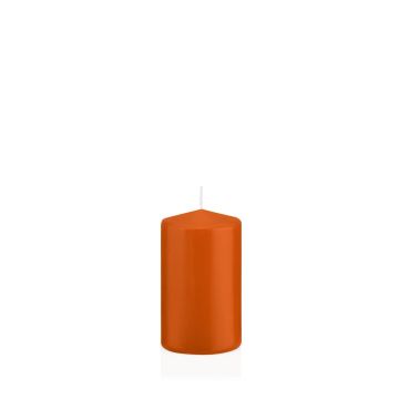 Lantern candle MAEVA, pillar, orange, 4"/10cm, Ø2.4"/6cm, 33h - Made in Germany