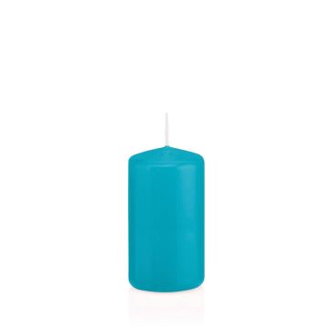 Lantern candle MAEVA, pillar, azure blue, 4.7"/12cm, Ø2.4"/6cm, 40h - Made in Germany Lantern candle MAEVA, pillar, azure blue, 4.7"/12cm, Ø2.4"/6cm, 40h - Made in Germany
