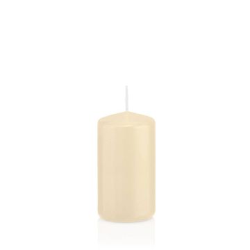 Lantern candle MAEVA, pillar, cream, 4.7"/12cm, Ø2.4"/6cm, 40h - Made in Germany